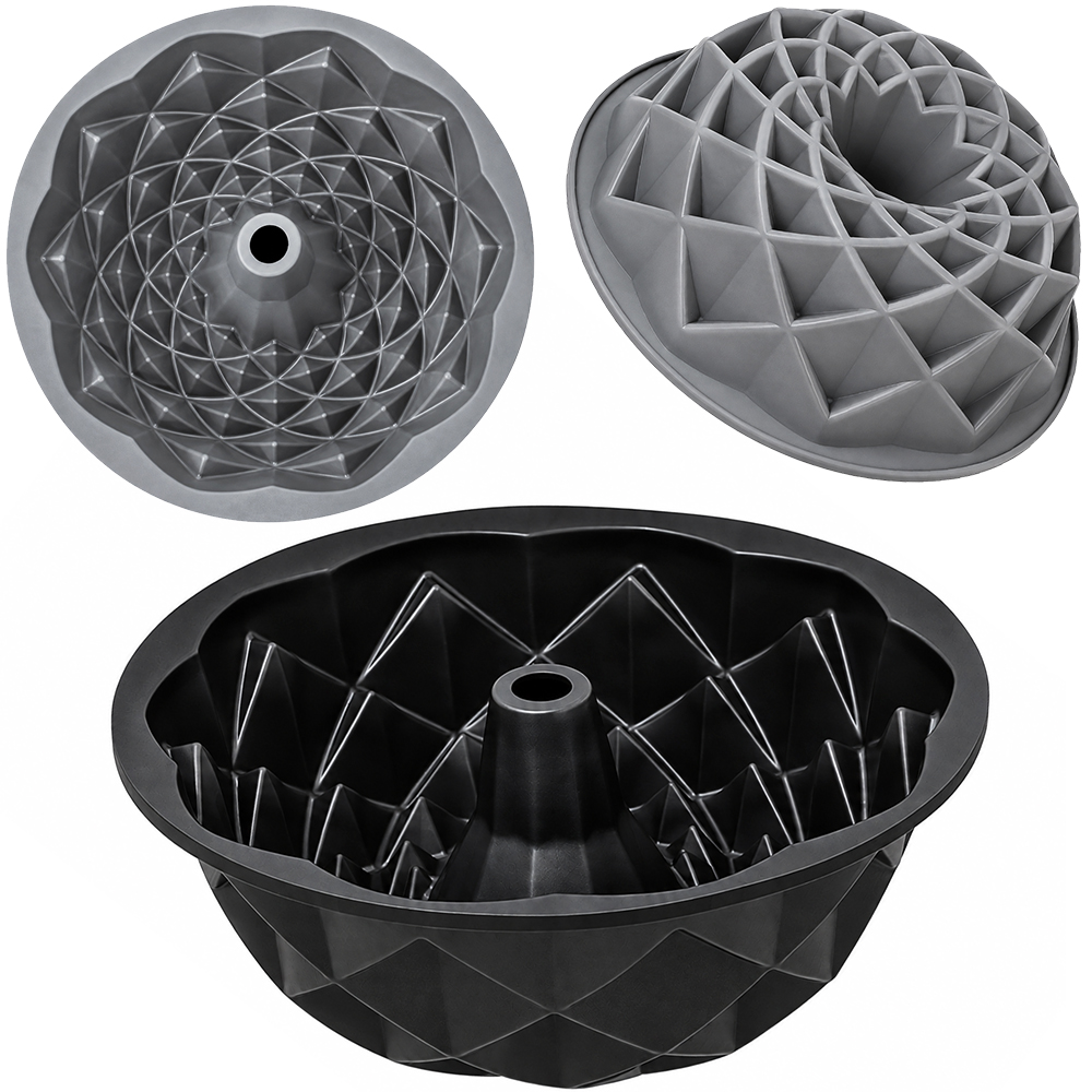 FORMA DE SILICONE REDONDA PARA BOLO / TORTA / PUDIM COM TUBO UTENSIL 7,7X23,5CM DE Ø