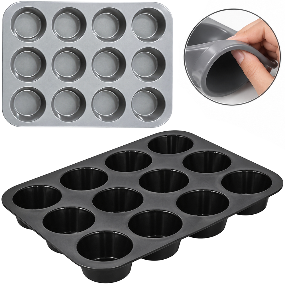 FORMA DE SILICONE RETANGULAR PARA CUPCAKE COM 12 CAVIDADES UTENSI 29,5X22X3CM