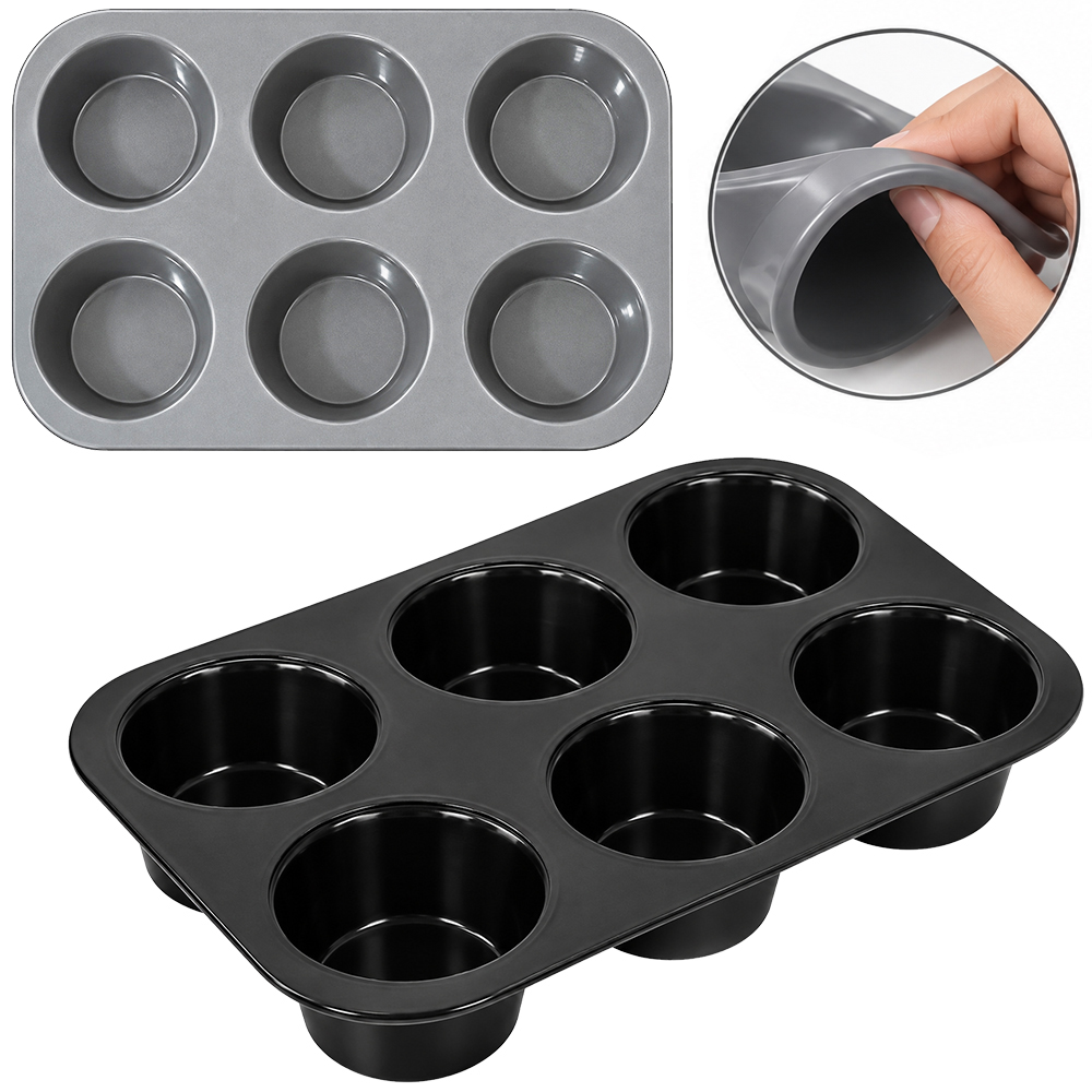 FORMA DE SILICONE RETANGULAR PARA CUPCAKE COM 6 CAVIDADES UTENSI 24X16X3,5CM 