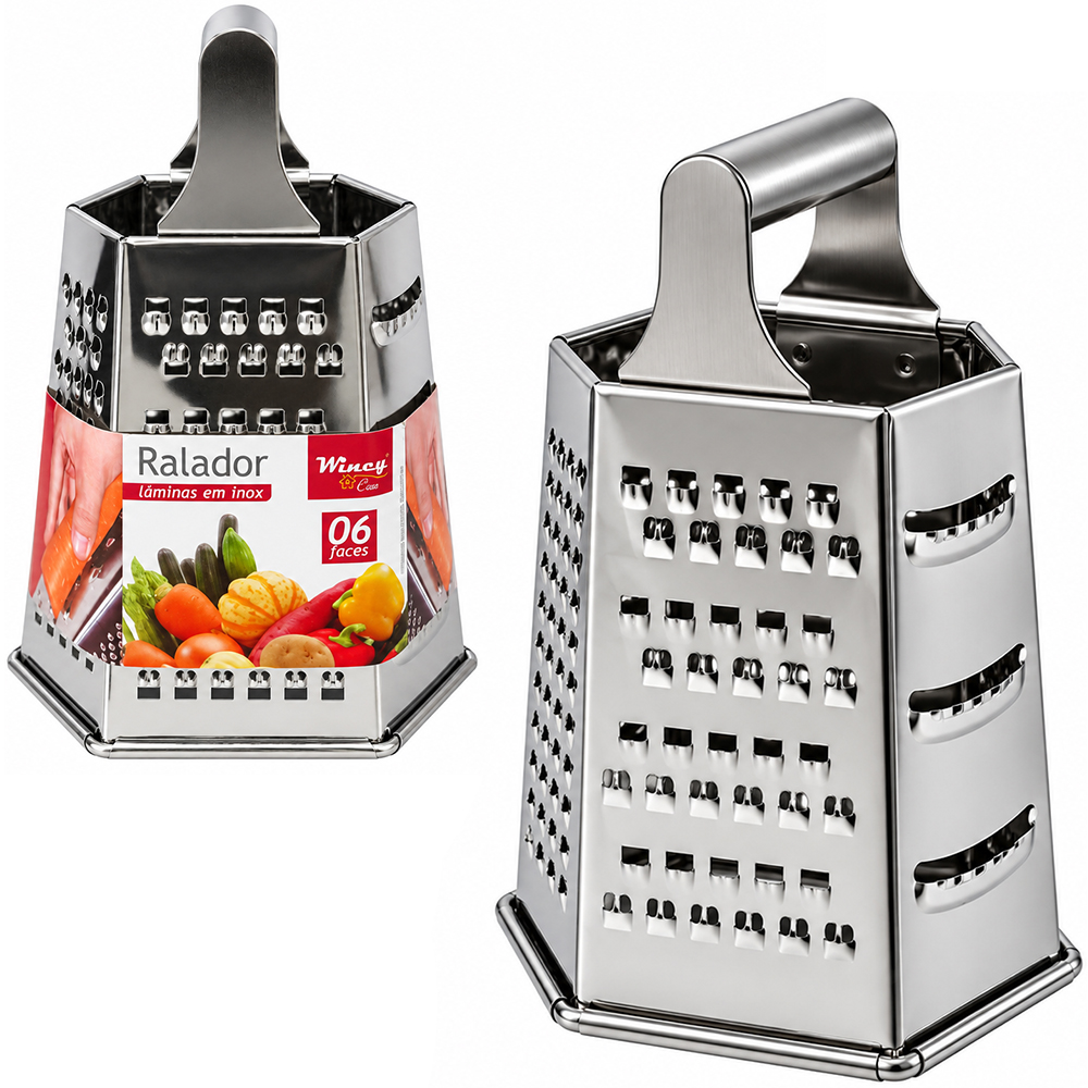 RALADOR 6 FACES DE INOX 8'' 20X13X10CM