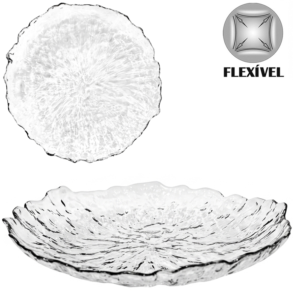 BANDEJA PRATO DE PLASTICO PET FLEXIVEL REDONDA PARA BOLO / DOCES TRANSPARENTE 3,5X25CM DE Ø 