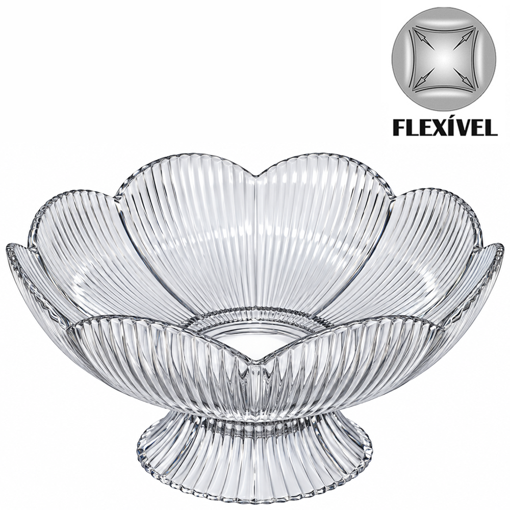 FRUTEIRA DE MESA DE PLASTICO PET FLEXIVEL REDONDA COM PE 12X25,5CM DE Ø