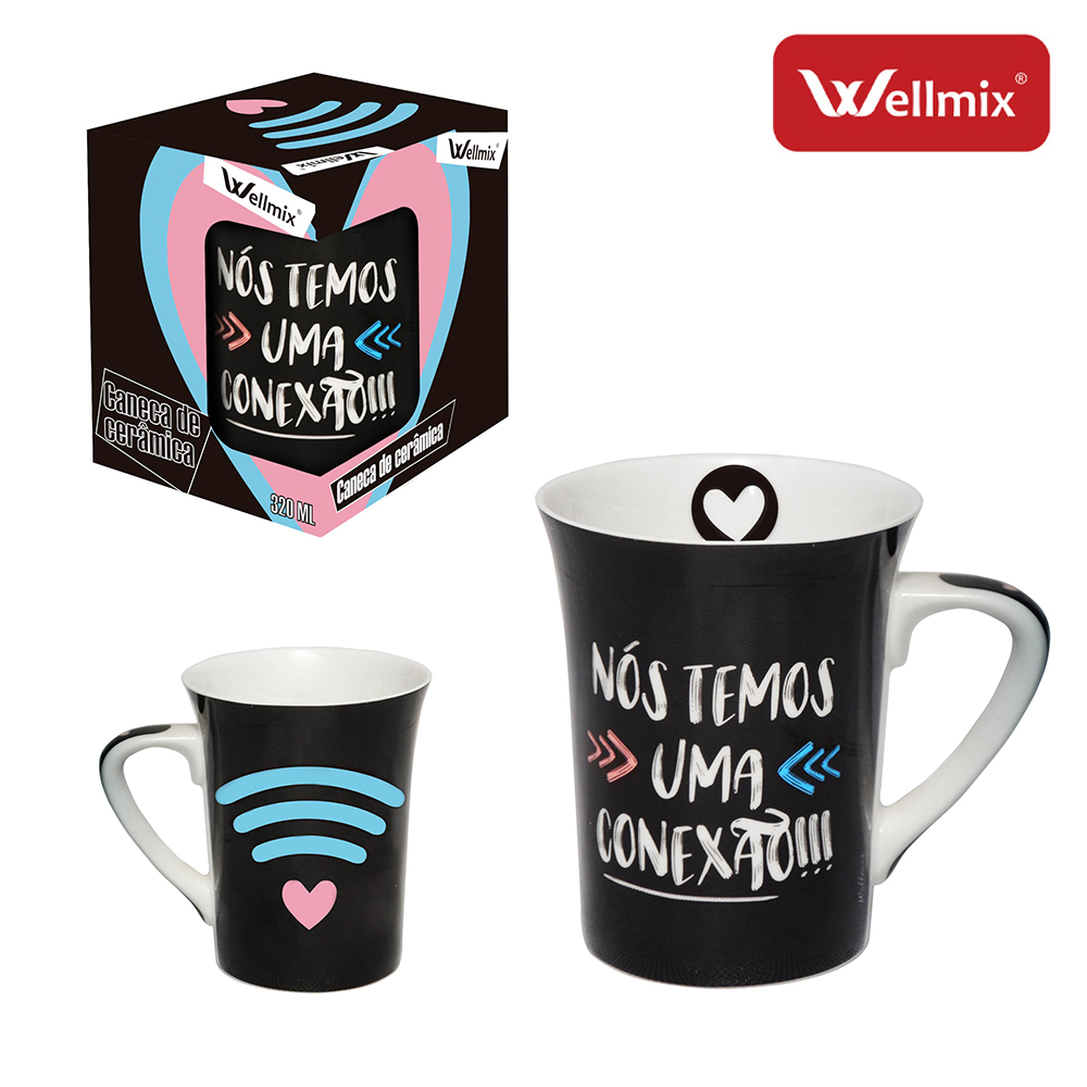 CANECA DE PORCELANA MUDDY CONEXAO LOVE 300ML