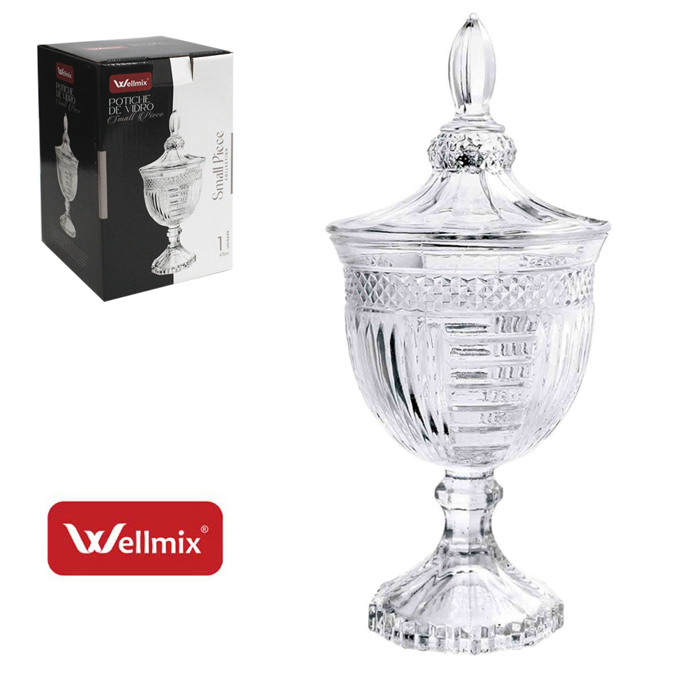 BOMBONIERE DE VIDRO COM PE E TAMPA SMALL PIECE COLLECTION TRANSPARENTE 470ML