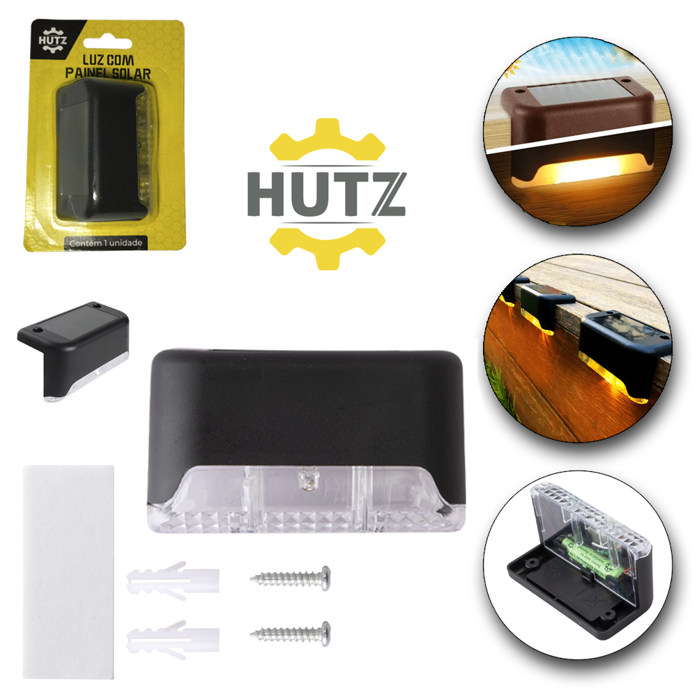 LUMINARIA LUZ COM PAINEL SOLAR COM 1 LED HUTZ 8X4,6X4,5CM