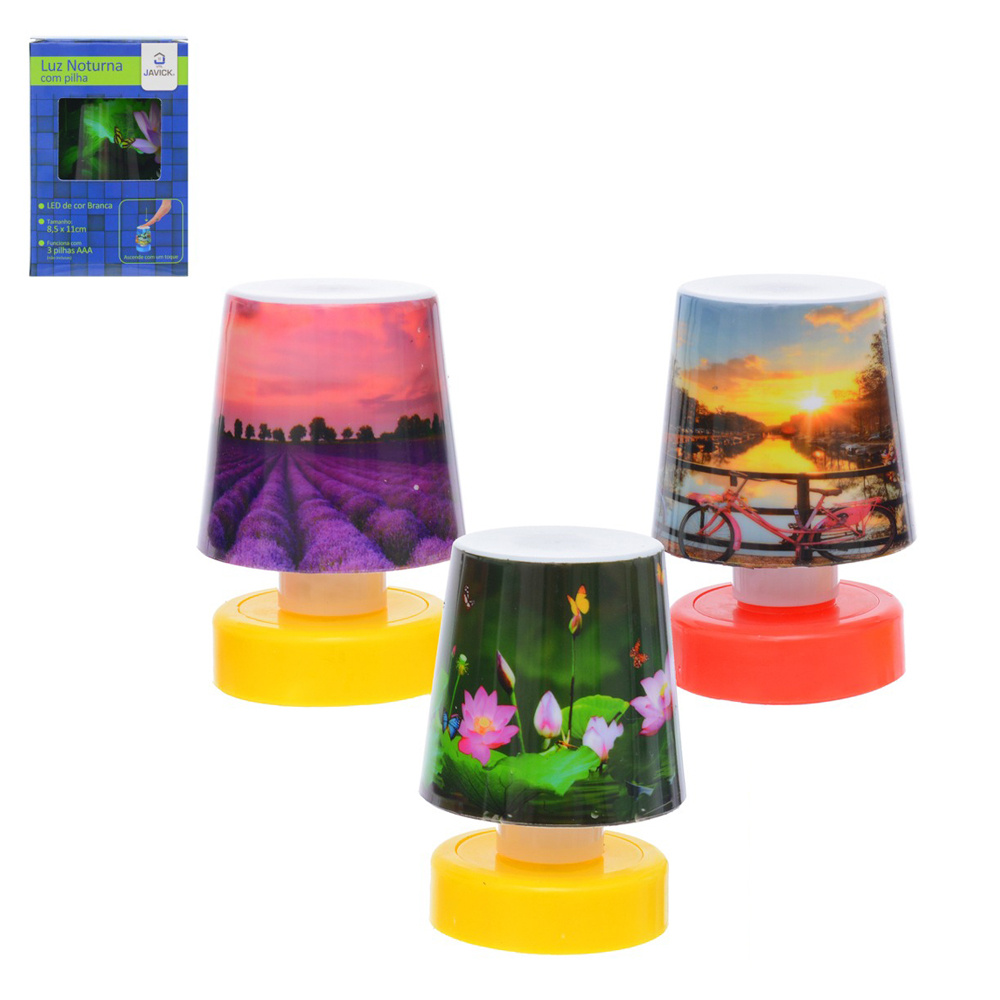 ABAJUR LUMINARIA DE TOQUE INFANTIL DE LED A PILHA 11X8,5CM DE Ø