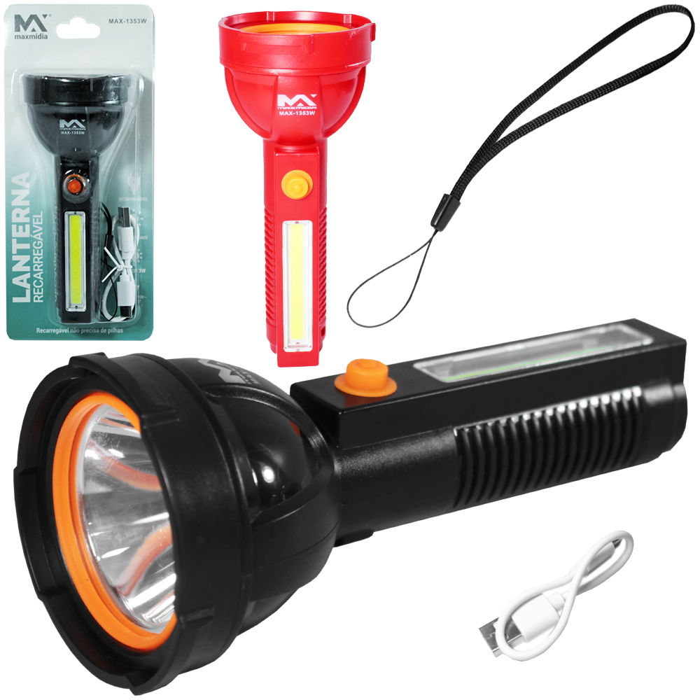 LANTERNA RECARREGAVEL BIVOLT MAXMIDIA COM 17 LEDS