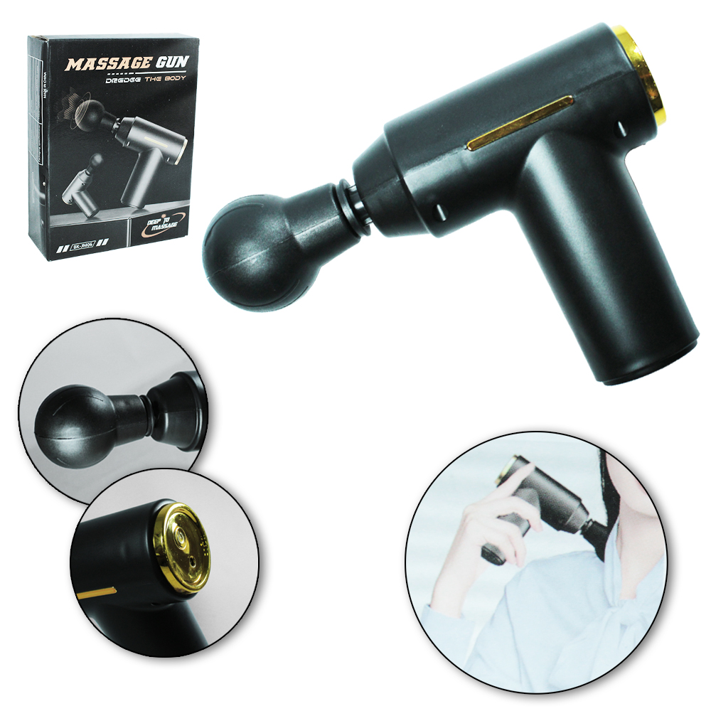 MASSAGEADOR CORPORAL PISTOLA MASSAGE GUN RECARREGAVEL 2 VELOCIDADES + CABO USB