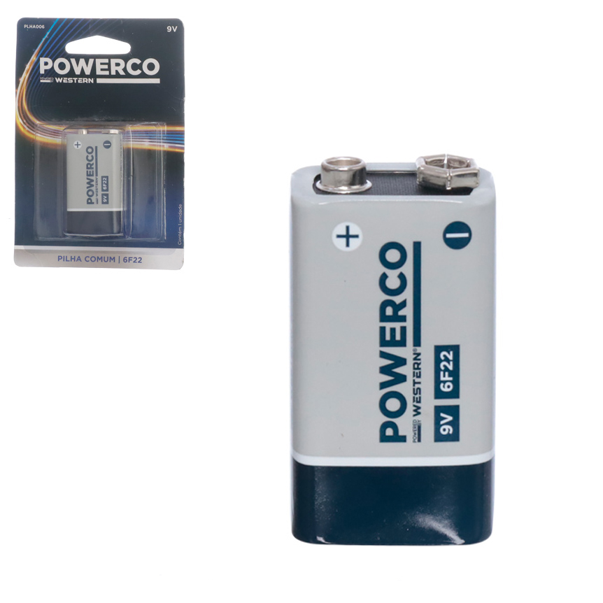 BATERIA 9V 6F22 NA CARTELA POWERCO