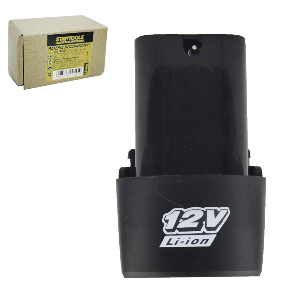 BATERIA RECARREGAVEL 12V BIVOLT PARA PARAFUSADEIRA / FURADEIRA