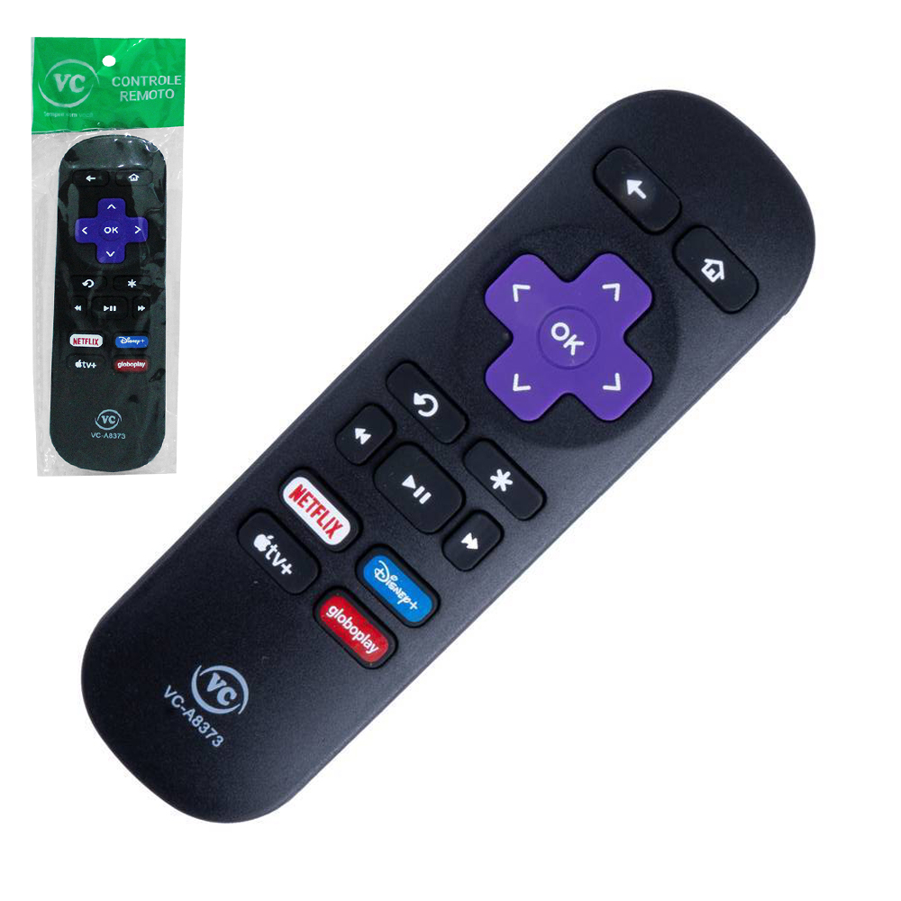 CONTROLE REMOTO COMPATIVEL RECEPTOR ROKU 14X4,3CM