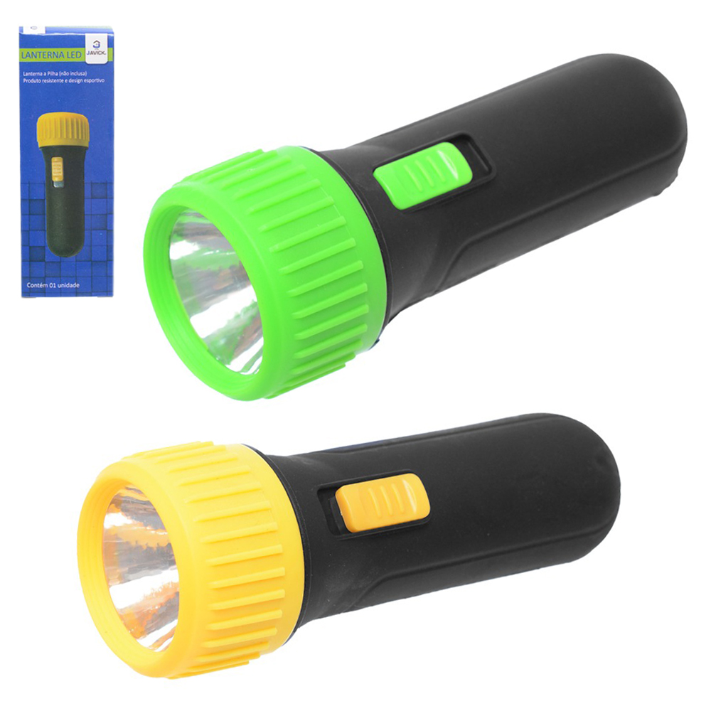 LANTERNA DE PLASTICO COM 1 LED A PILHA