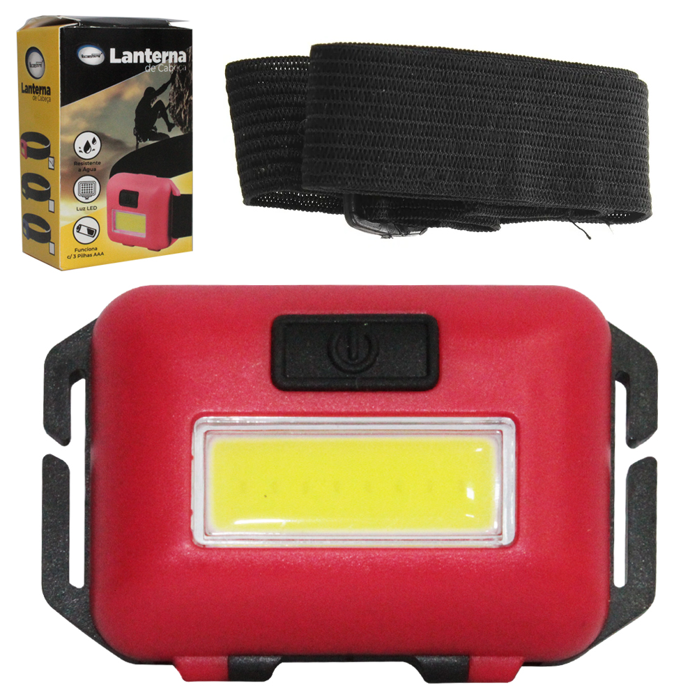 LANTERNA DE CABECA COM 8 LEDS + ALCA ELASTICA A PILHA