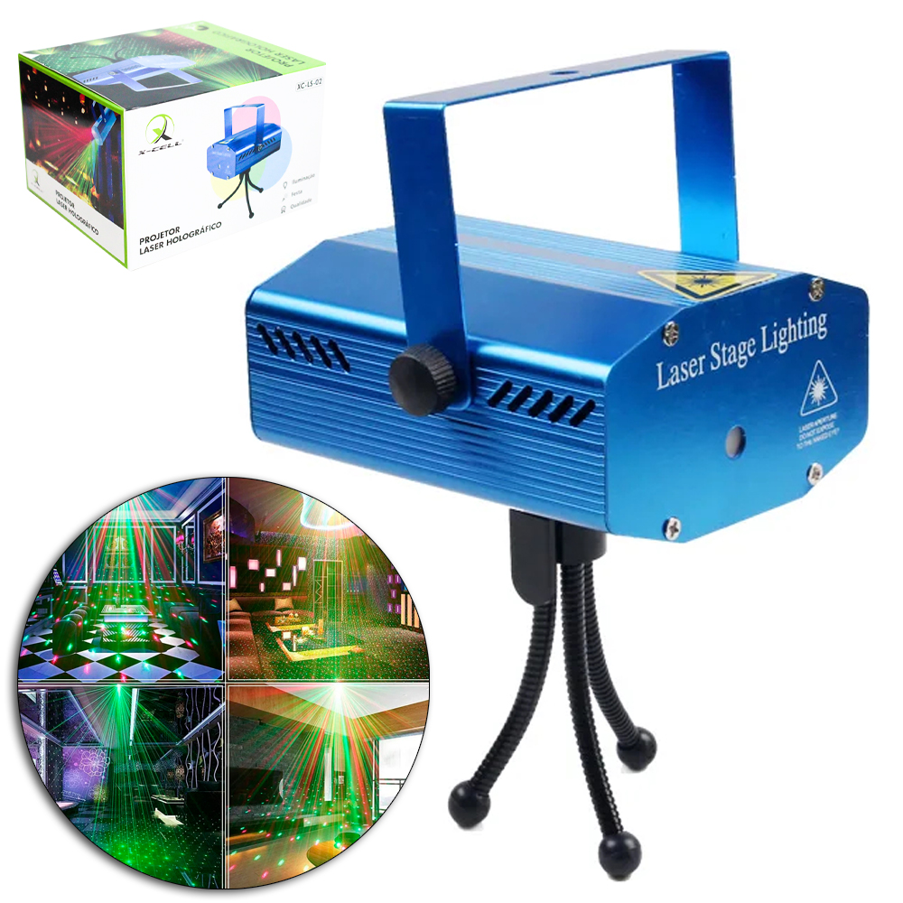 PROJETOR LASER HOLOGRAFICO COM TRIPE + CARREGADOR X-CELL