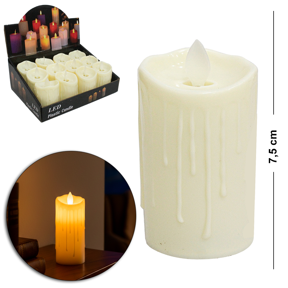 VELA DECORATIVA ELETRONICA DE LED A BATERIA 7,5X5CM DE Ø DP PLAY 20 COML