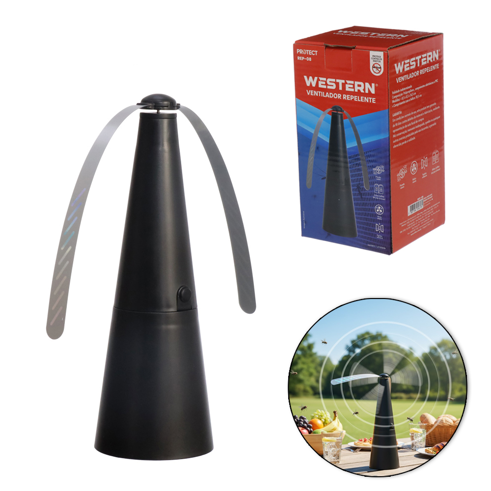 VENTILADOR REPELENTE PROTECT PARA PERNILONGOS A PILHA 24,5X20X8,5CM
