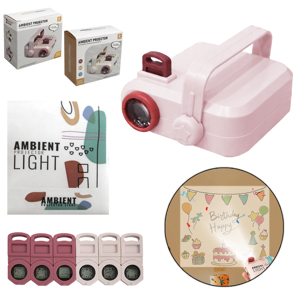 MINI PROJETOR DE IMAGEM INFANTIL COM ACESSORIOS A PILHA 6 PECAS