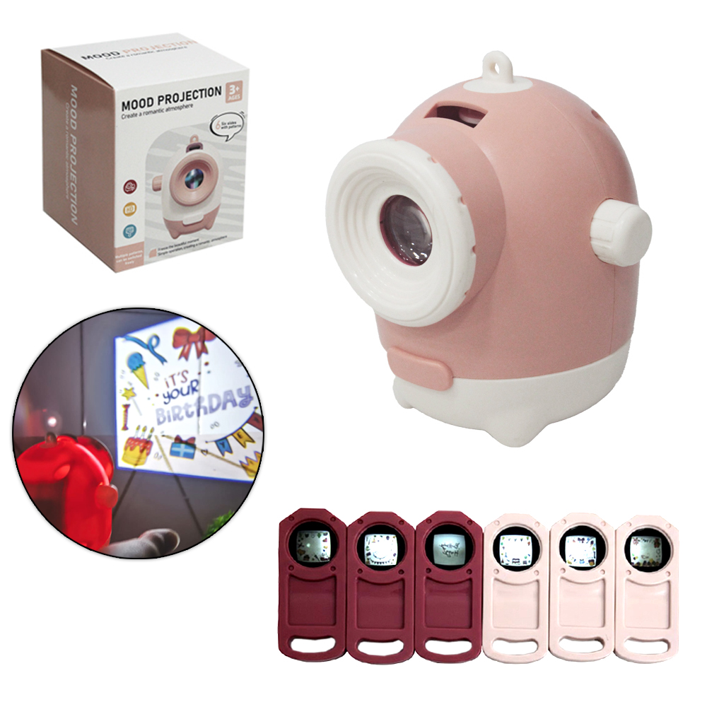 MINI PROJETOR DE IMAGEM INFANTIL COM ACESSORIOS A PILHA 6 PECAS