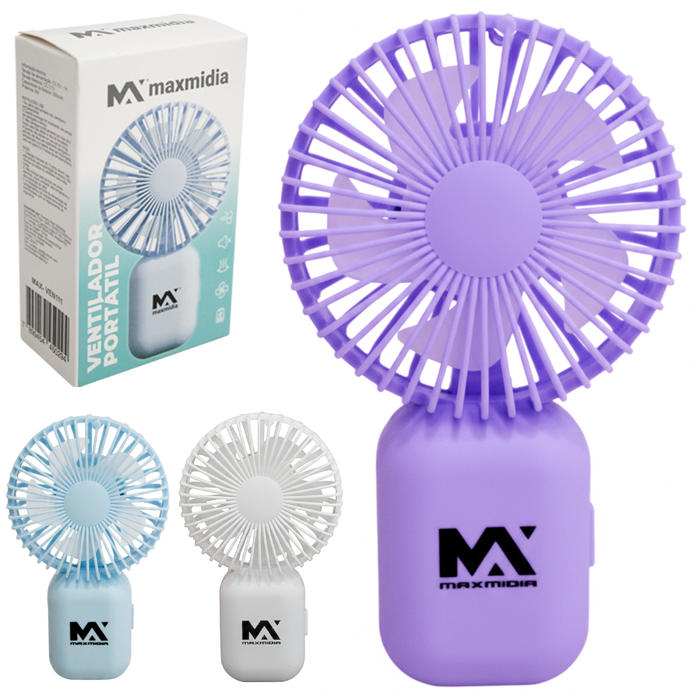 MINI VENTILADOR DE MAO PORTATIL RECARREGAVEL 5V COM 1 VELOCIDADE + CABO USB MAXMIDIA