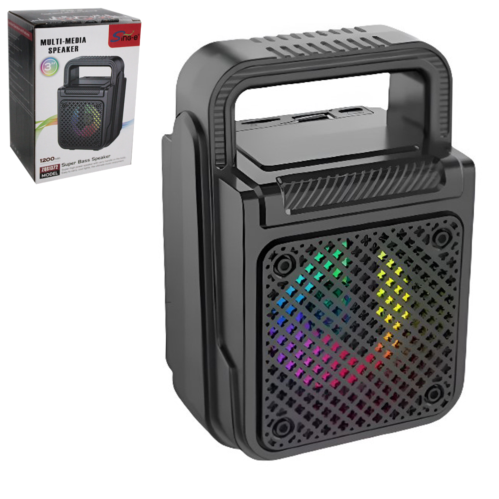 CAIXA DE SOM BLUETOOTH / USB / FM / TF COM LUZ + ALCA 8W BIVOLT