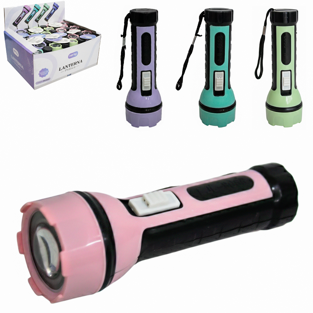 LANTERNA DE PLASTICO COM 1 LED VERSY A BATERIA 10,5X3,5CM DE Ø DP PLAY