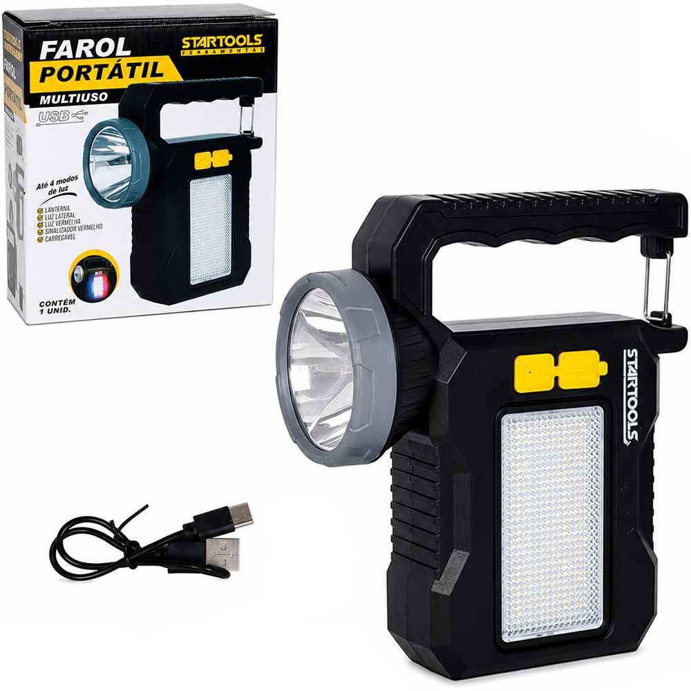 LANTERNA RECARREGAVEL SOLAR / USB COIM 19 LEDS