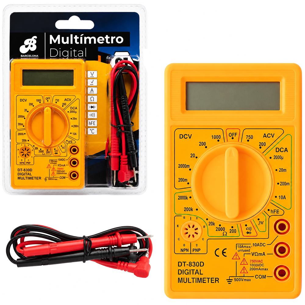 MULTIMETRO DIGITAL A BATERIA 9V 12X7CM
