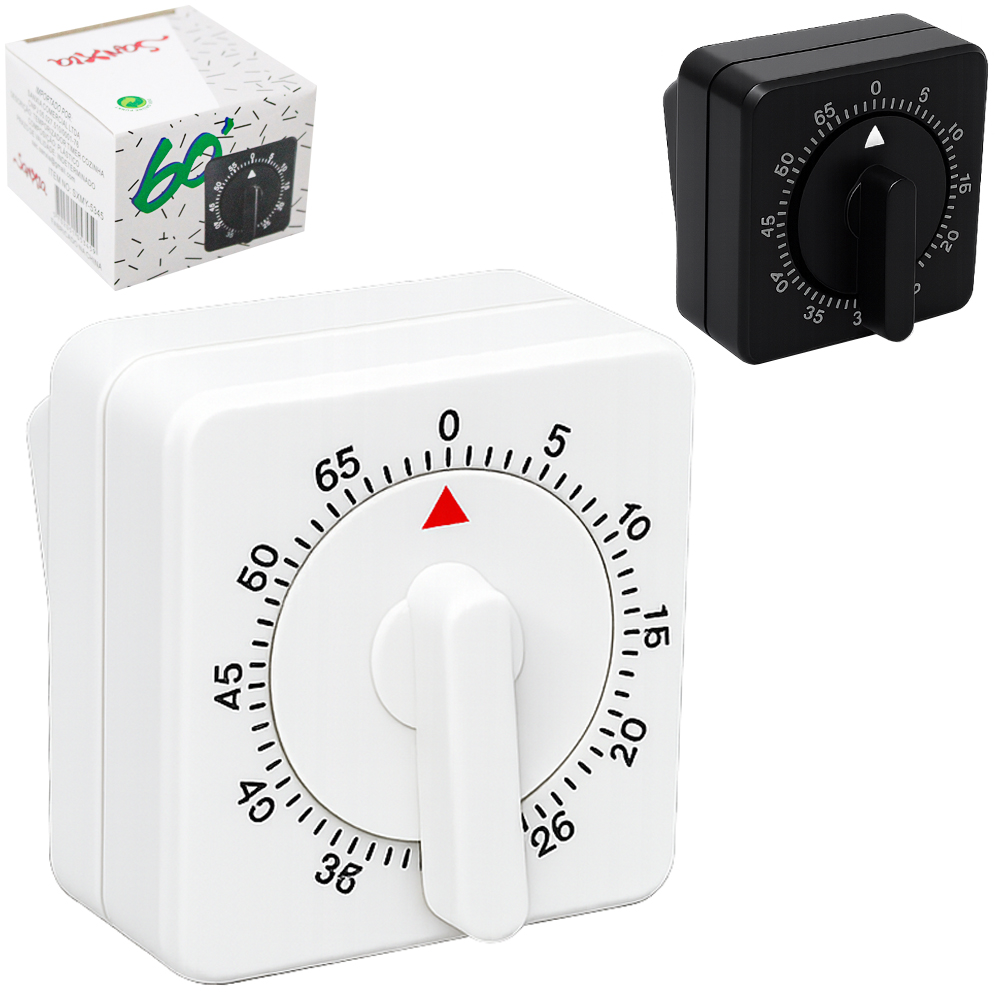 TIMER TEPORIZADOR 60 MINUTOS DE PLASTICO QUADRADO 7X4CM 