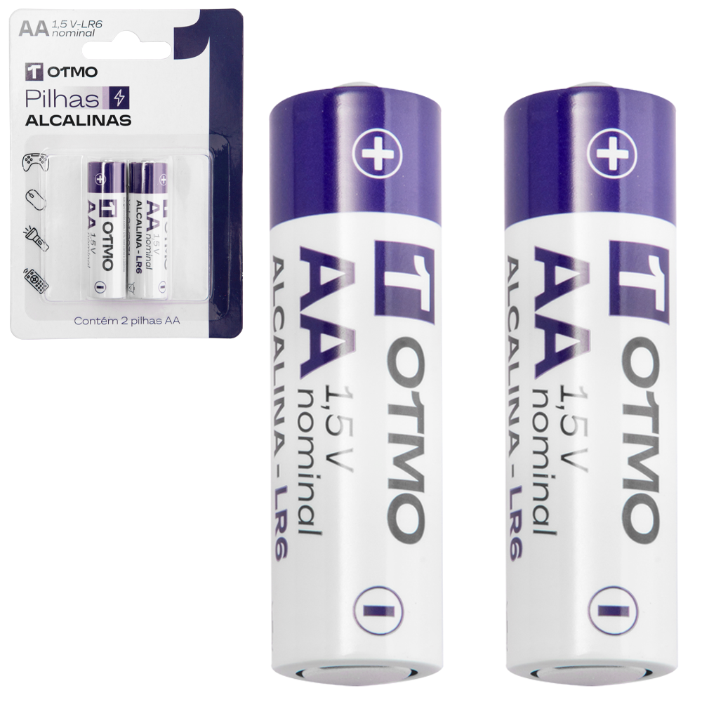 PILHA AA ALCALINA 1,5V-LR6 COM 2 PECAS