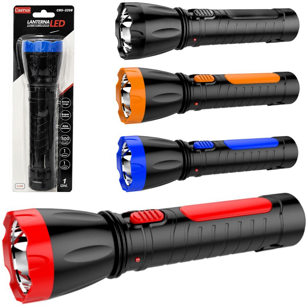 LANTERNA RECARREGAVEL BIVOLT 1W COM 1 LED 20X5CM