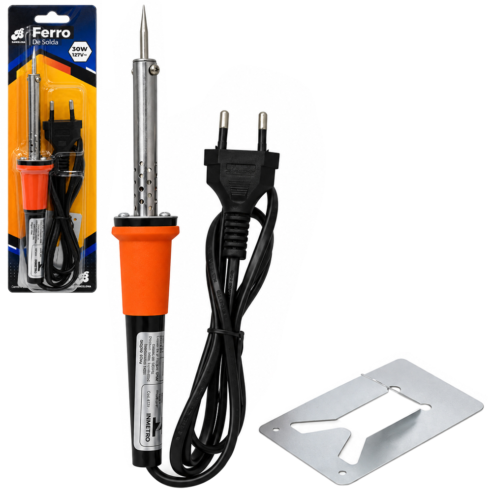 FERRO DE SOLDA COM SUPORTE 30W 127V