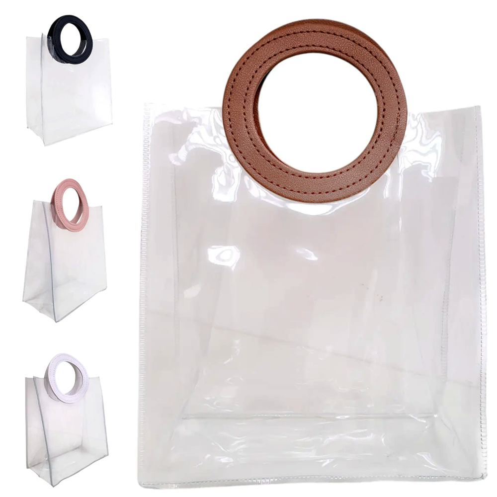 BOLSA SACOLA DE PVC PARA PRESENTE VERSY TRANSPARENTE G 24,8X21,8X12CM
