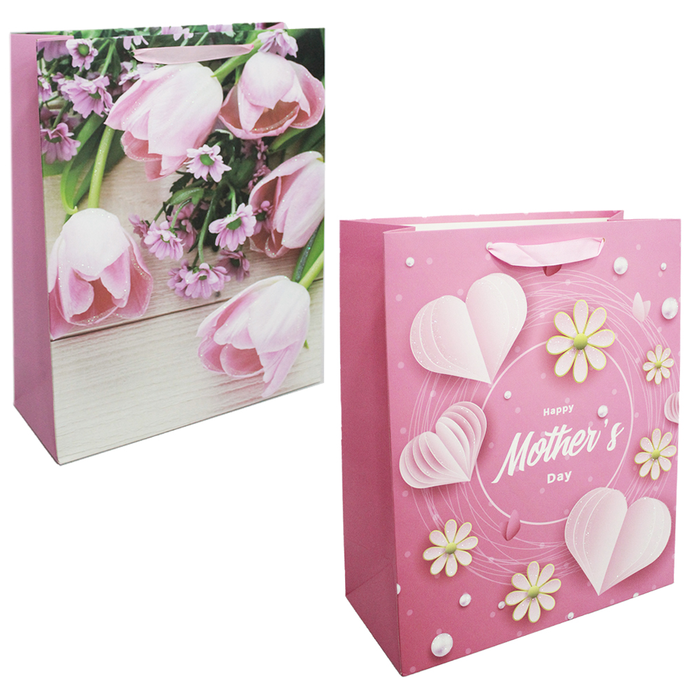 SACOLA DE PAPEL PARA PRESENTE LUXO COM GLITTER 32X26X10CM