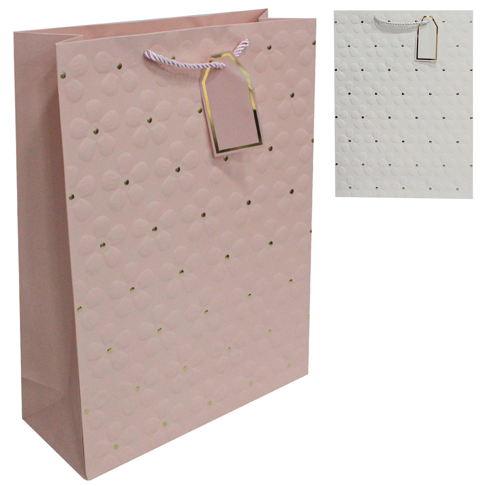 SACOLA DE PAPEL PARA PRESENTE LUXO FLOR 42X31X12CM