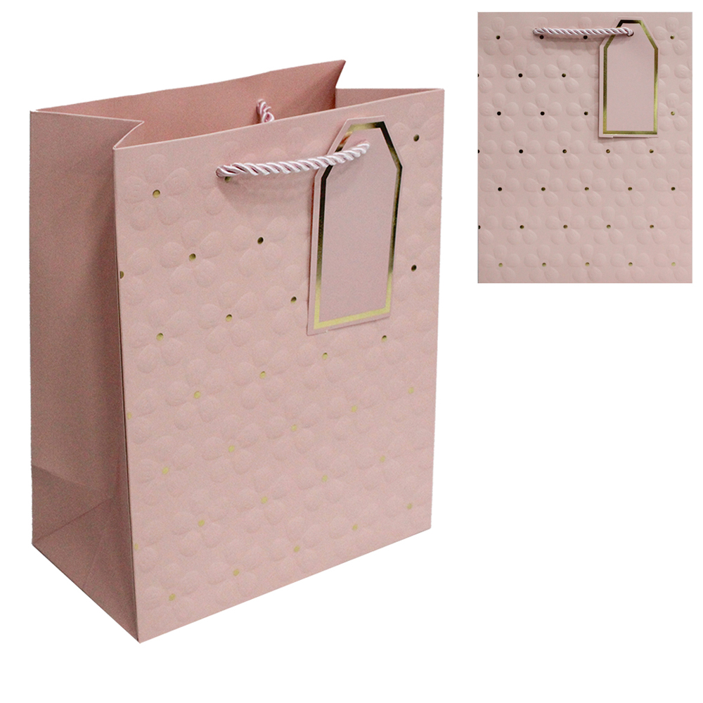 SACOLA DE PAPEL PARA PRESENTE LUXO FLOR 23X18X10CM