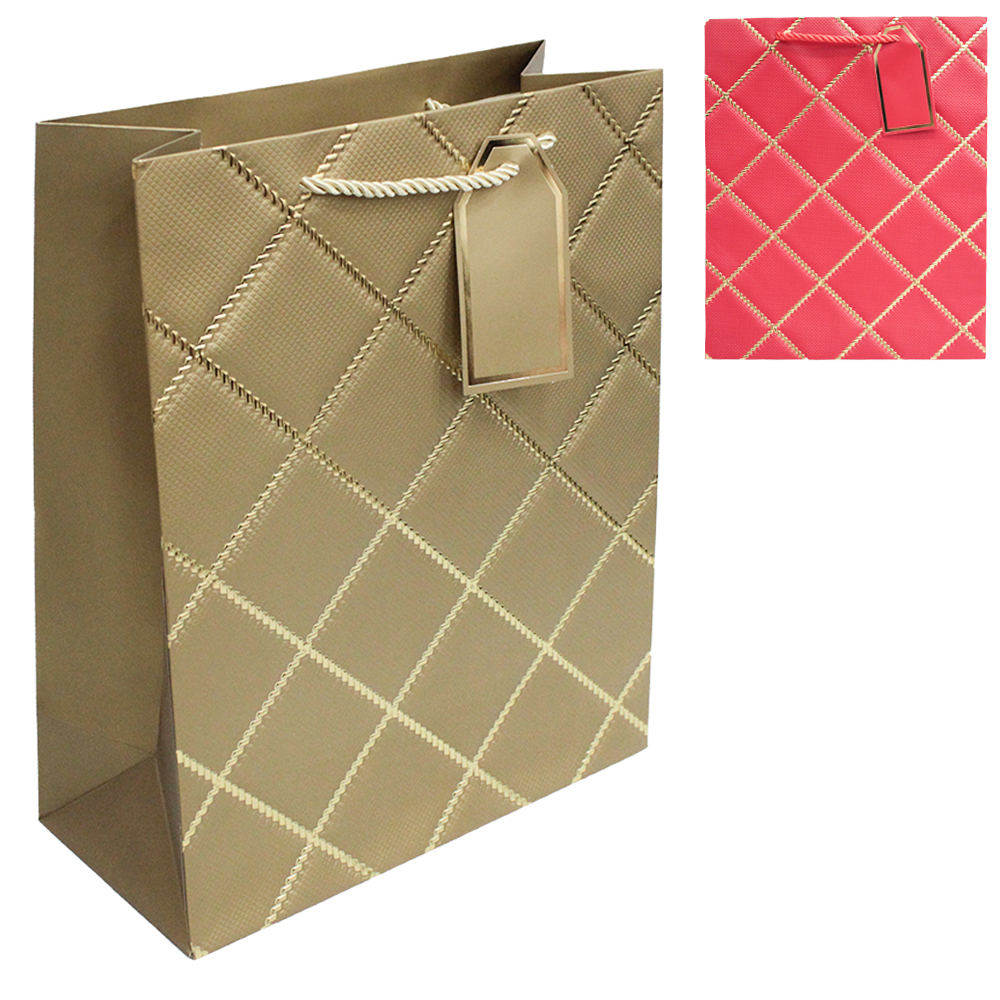 SACOLA DE PAPEL PARA PRESENTE LUXO 32X26X12CM