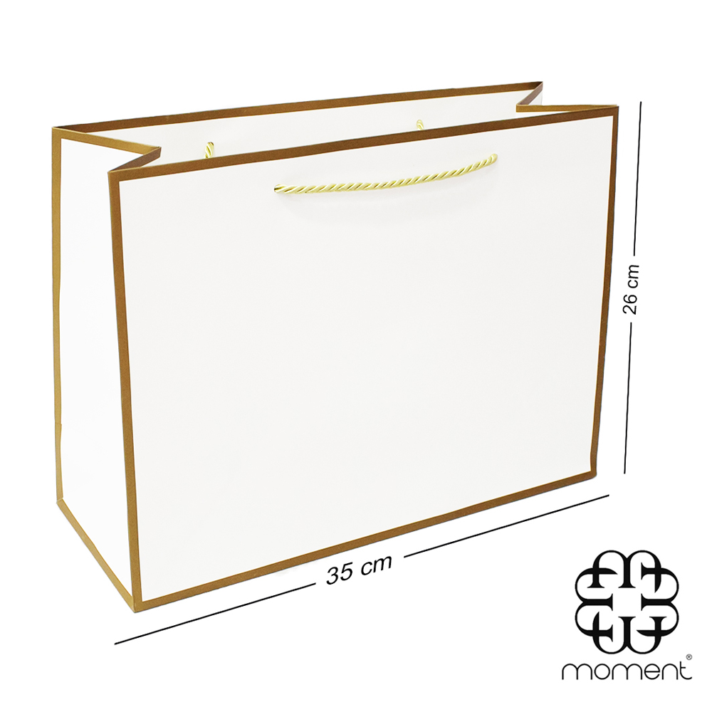 SACOLA DE PAPEL PARA PRESENTE LUXO 35X26X13CM