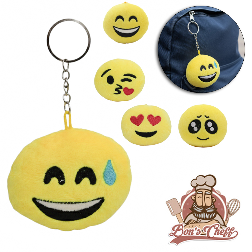 CHAVEIRO DE PELUCIA EMOTICONS SORTIDOS 7,5CM DE Ø