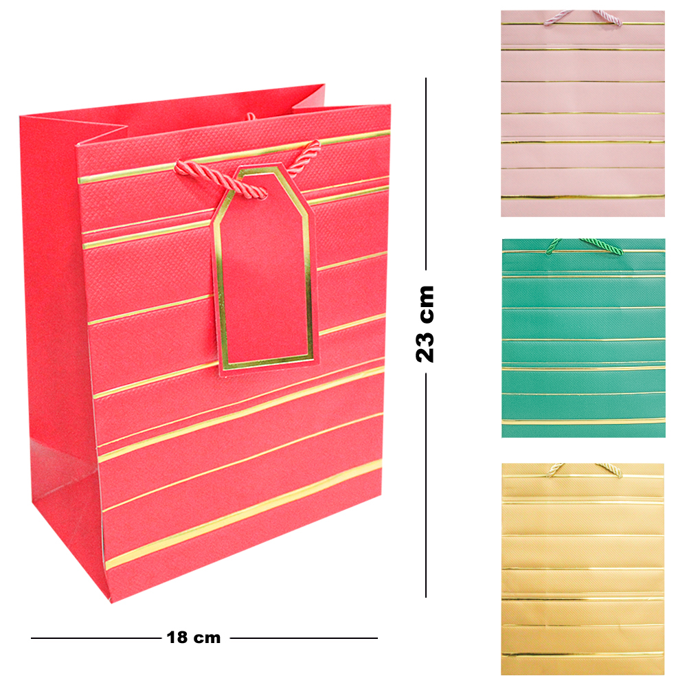 SACOLA DE PAPEL PARA PRESENTE LUXO 23X18X10CM