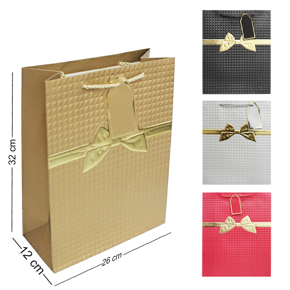 SACOLA DE PAPEL PARA PRESENTE LUXO LACO 32X26X12CM