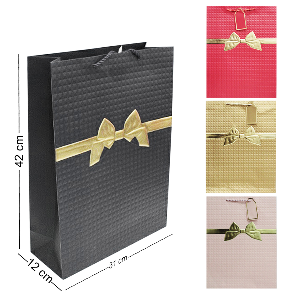 SACOLA DE PAPEL PARA PRESENTE LUXO LACO 42X31X12CM