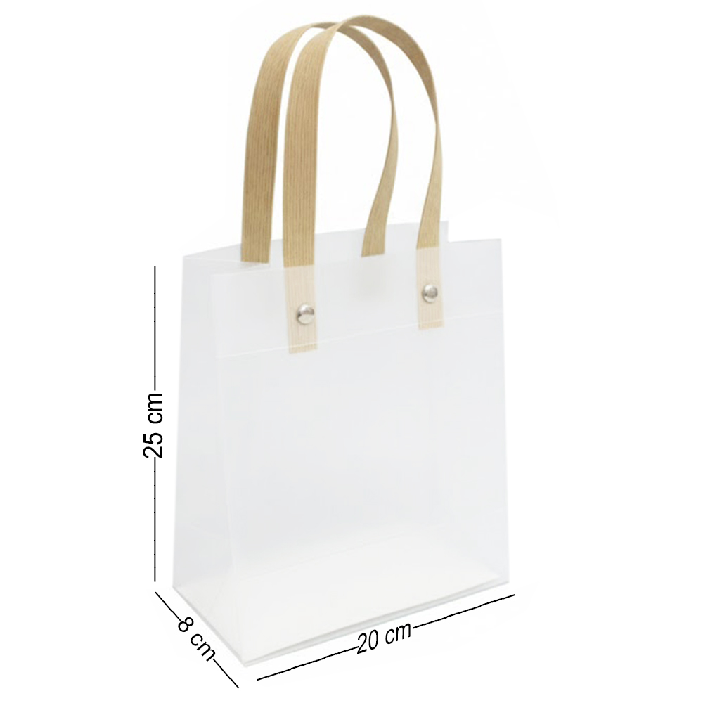 SACOLA DE PLASTICO TRANSPARENTE COM ALCA 25X20X8CM