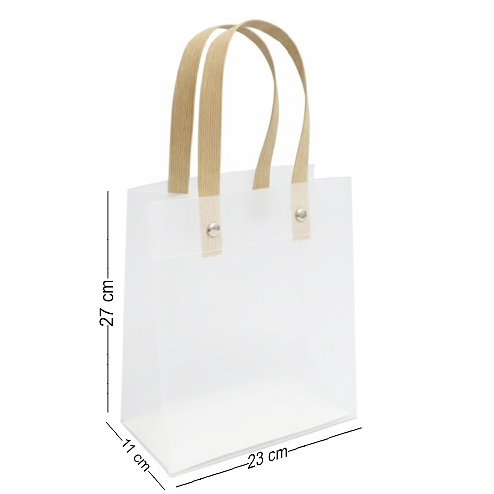 SACOLA DE PLASTICO TRANSPARENTE COM ALCA 27X23X11CM