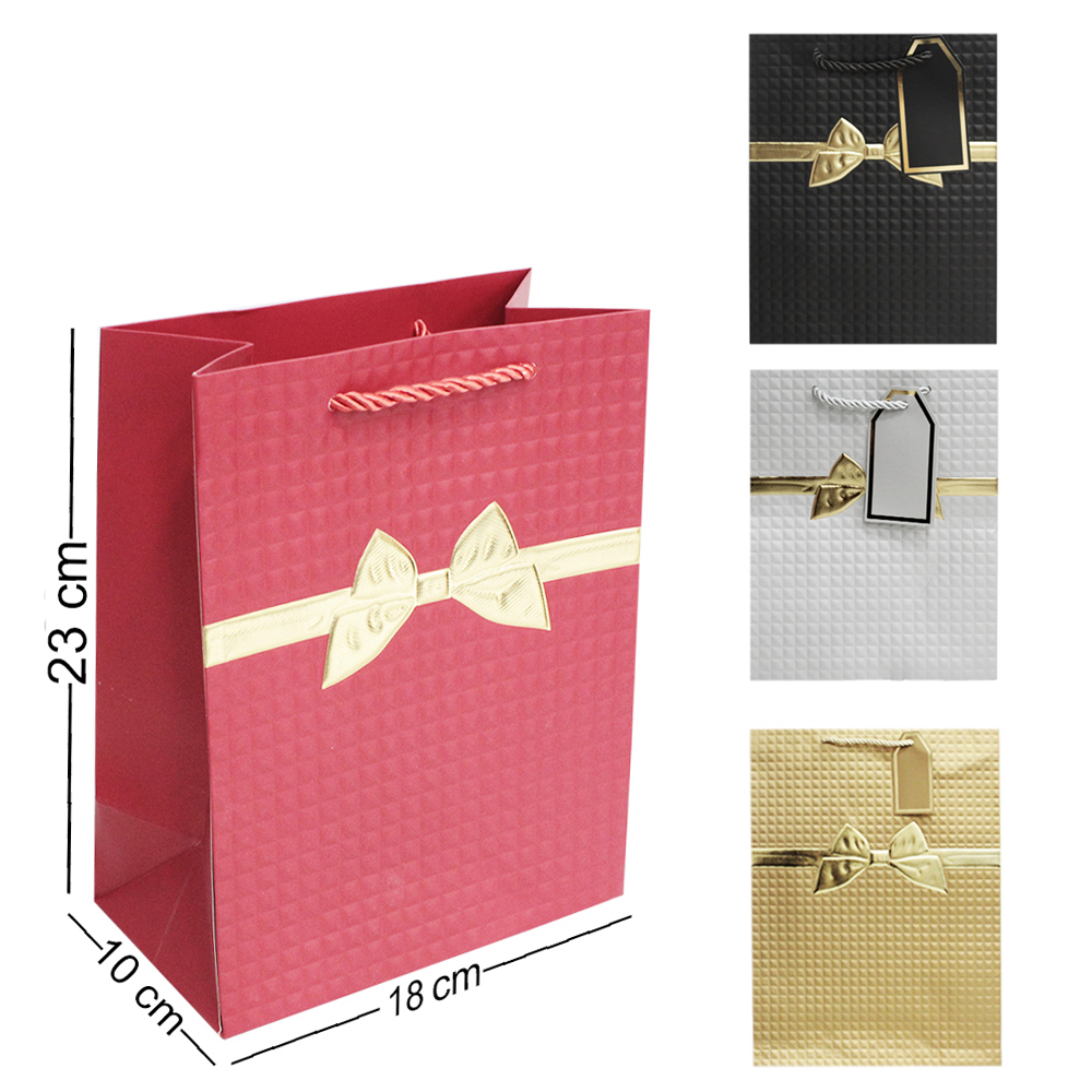 SACOLA DE PAPEL PARA PRESENTE LUXO LACO 23X18X10CM