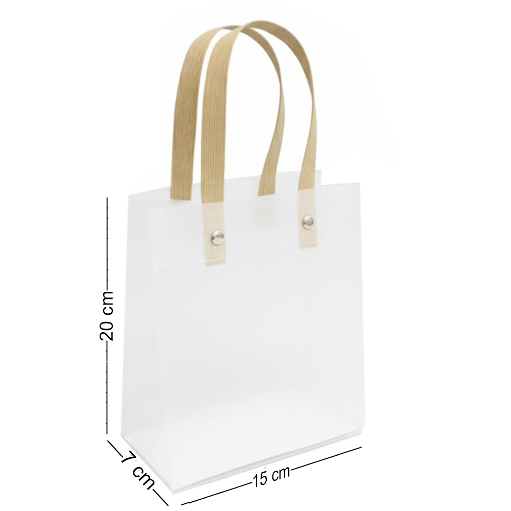 SACOLA DE PLASTICO TRANSPARENTE COM ALCA 20X15X7CM