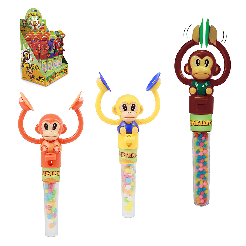 BALA MAKAKITO COM PRATINHOS QUE BATEM MORANGO / LIMAO / MACA 8G COLORE