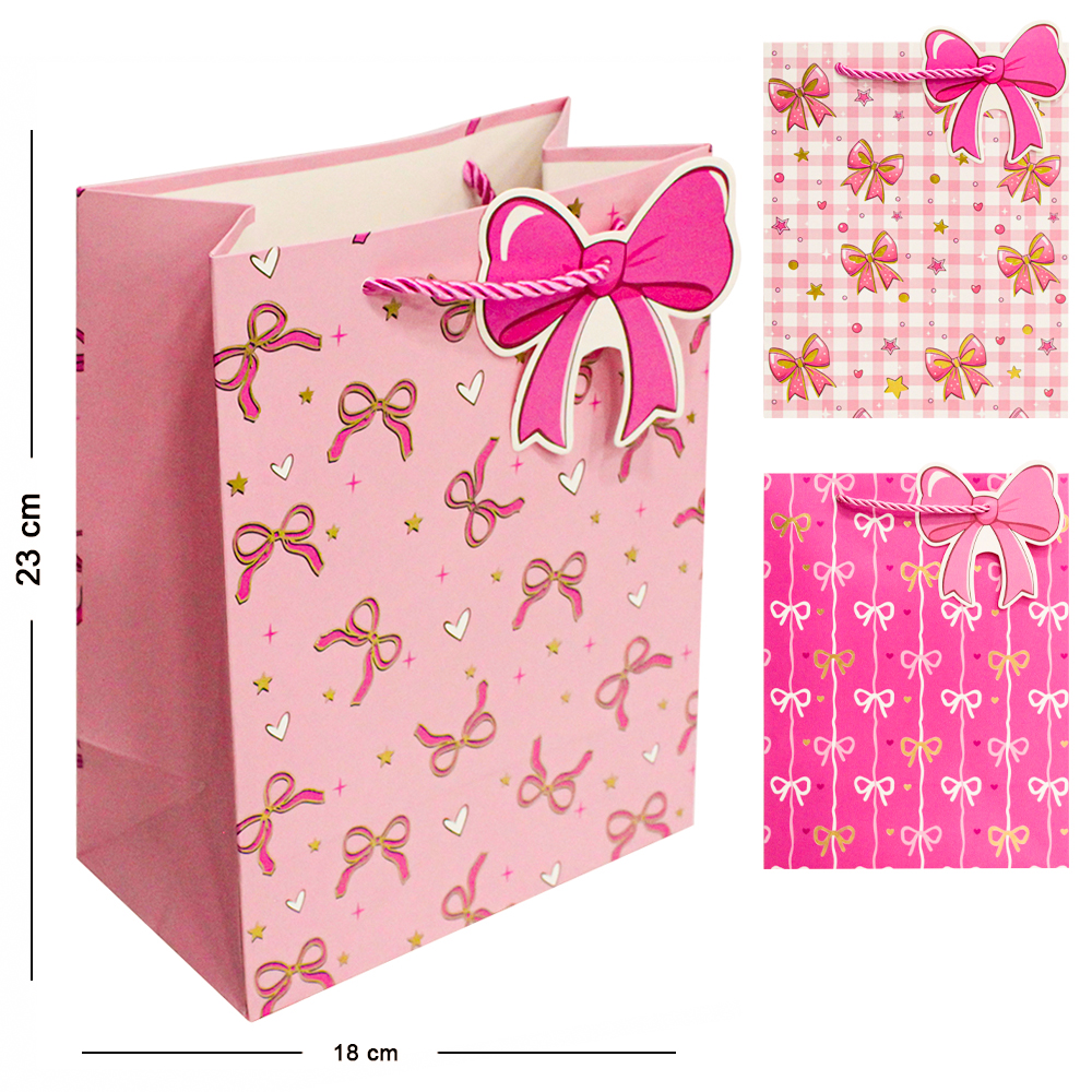 SACOLA DE PAPEL PARA PRESENTE LUXO LACO P 23X18X10CM