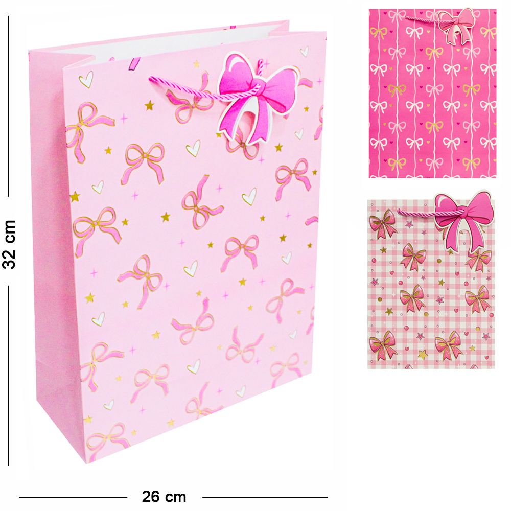 SACOLA DE PAPEL PARA PRESENTE LUXO LACO M 32X26X10CM