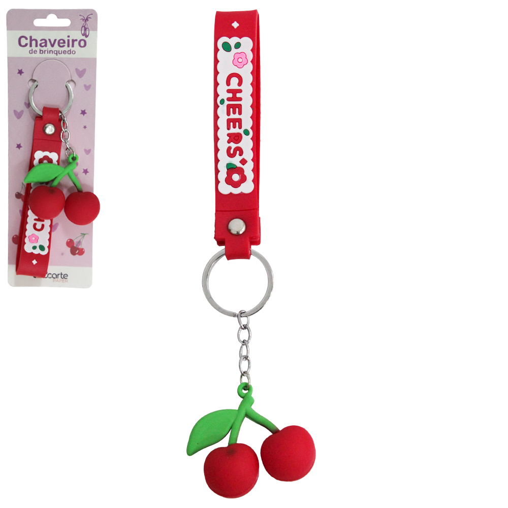 CHAVEIRO EMBORRACHADO DE PVC CEREJA PAPER