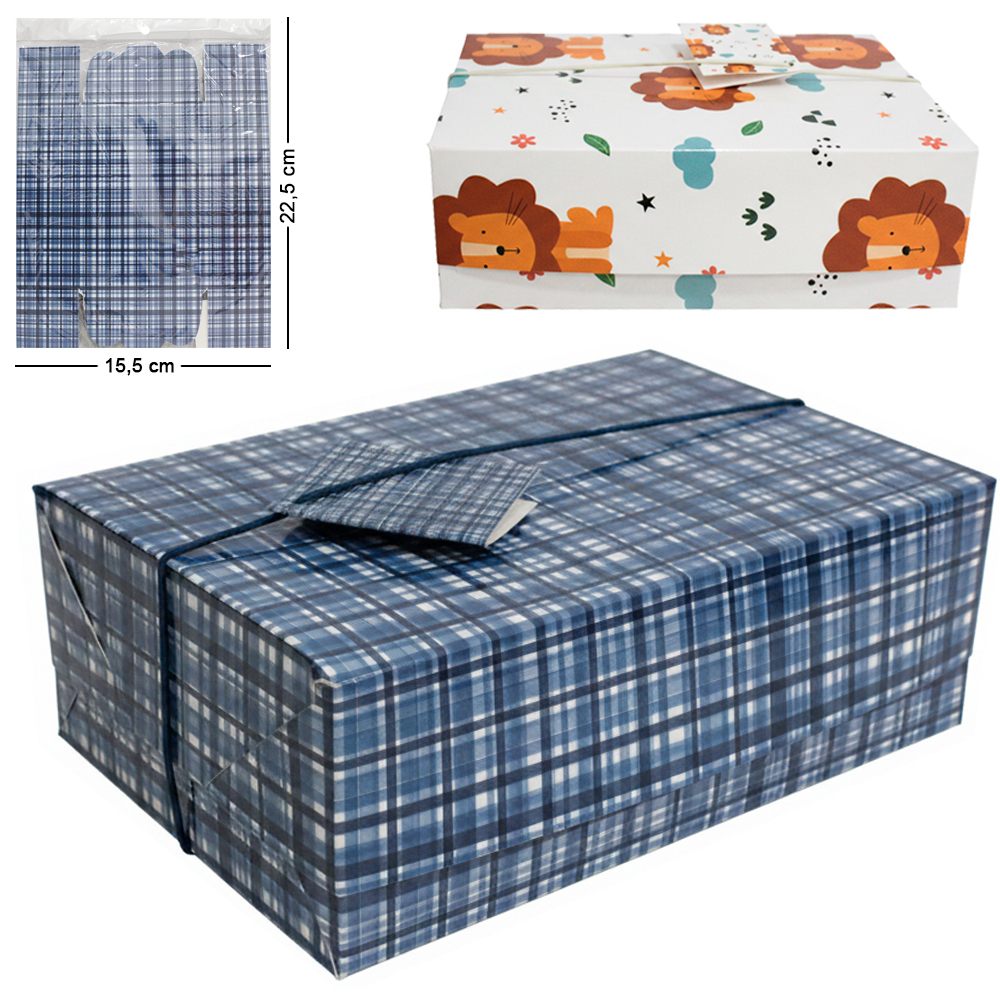CAIXA DE PAPEL RETANGULAR PARA PRESENTE COM ELASTICO 22,5X15,5X7,7CM